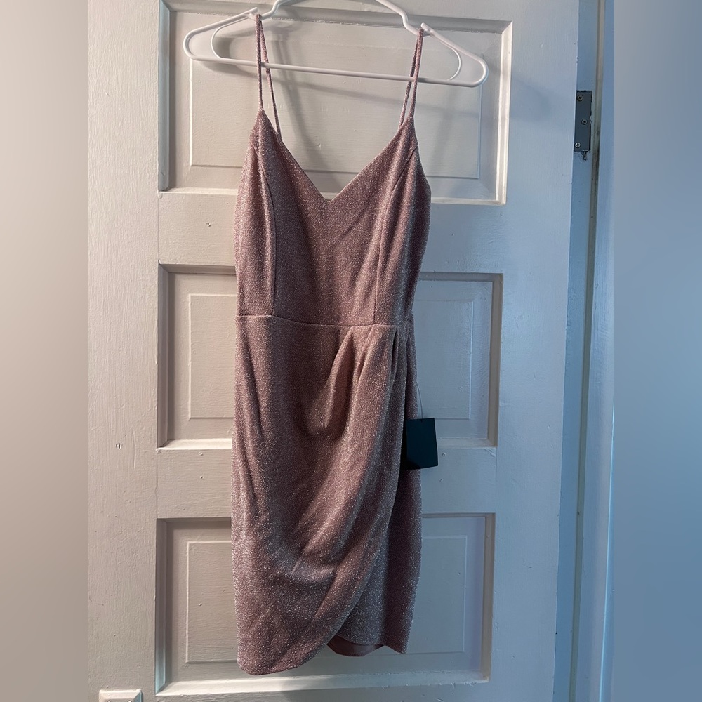 Lulus pink and silver sparkly dress